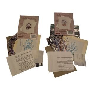 Greeting Card Ribbon Embroidery‎ Kits Janlynn White 179-13, 179-17 Violet Rose
